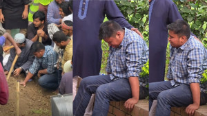 শহীদ হাদির কবরের পাশে কান্নায় ভেঙে পড়েন হাসনাত আব্দুল্লাহ