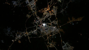 মহাকাশ থেকে তোলা ছবিতে আলোকিত পবিত্র কাবা শরিফ