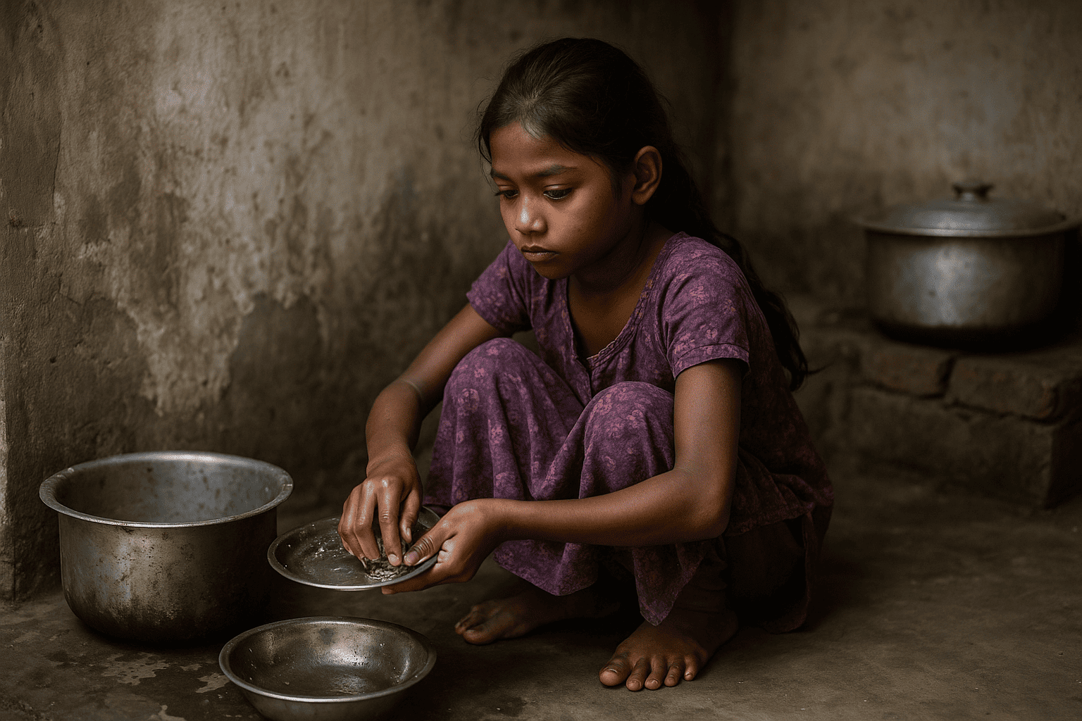 ১০০ টাকার জন্য স্কুল ছেড়ে গৃহকর্মে শিশু!