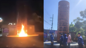 ফেনীতে জুলাই স্মৃতিস্তম্ভে অগ্নিসংযোগ