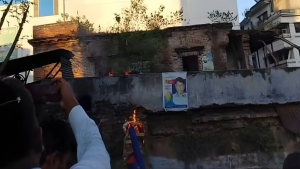 বগুড়ায় আওয়ামী লীগ কার্যালয়ে আগুন