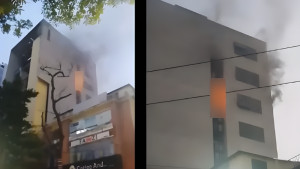 বনানীতে বহুতল ভবনে আগুন