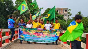 ভাঙ্গুড়ায় ব্রাজিল সমর্থকদের আনন্দ শোভাযাত্রা