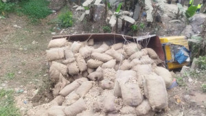 আলুবোঝাই ট্রাক নিয়ন্ত্রণ হারিয়ে খাদে, চালক নিহত