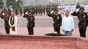 জাতীয় স্মৃতিসৌধে রাষ্ট্রপতি ও প্রধানমন্ত্রীর শ্রদ্ধা