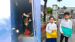 দুধের শিশুসহ মা কারাগারে, জেলগেটে দাঁড়িয়ে দুই সন্তান