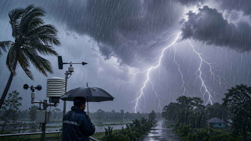 সকাল ৯টার মধ্যে যেসব অঞ্চলে ঝড় ও বজ্রবৃষ্টির শঙ্কা